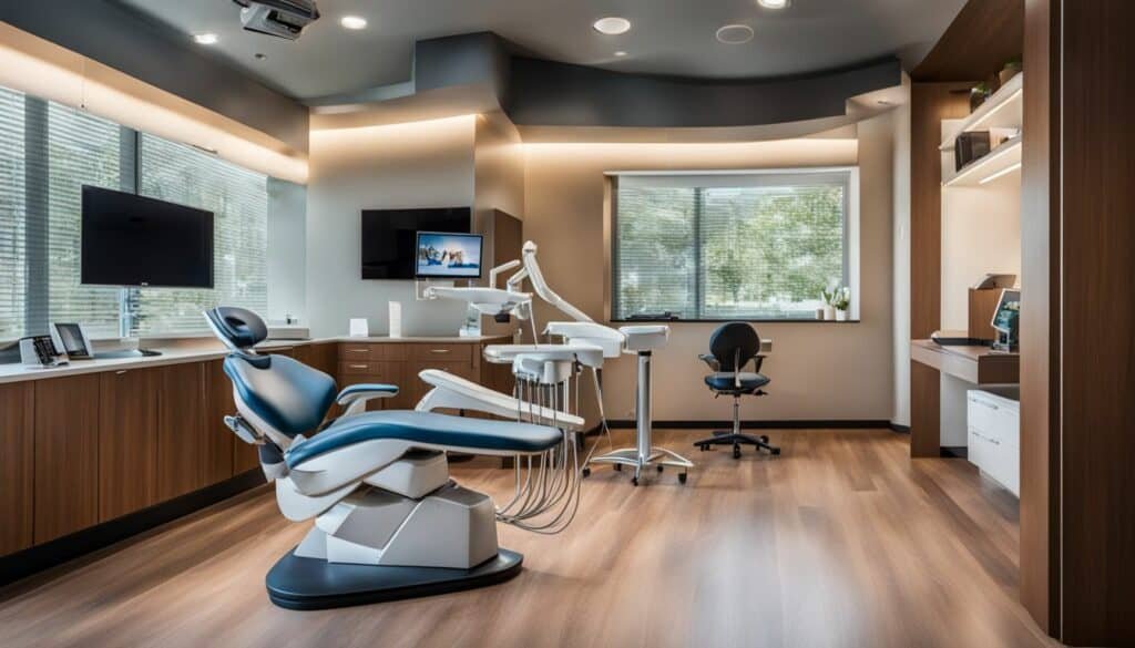 Reception and front desk of a dental clinic