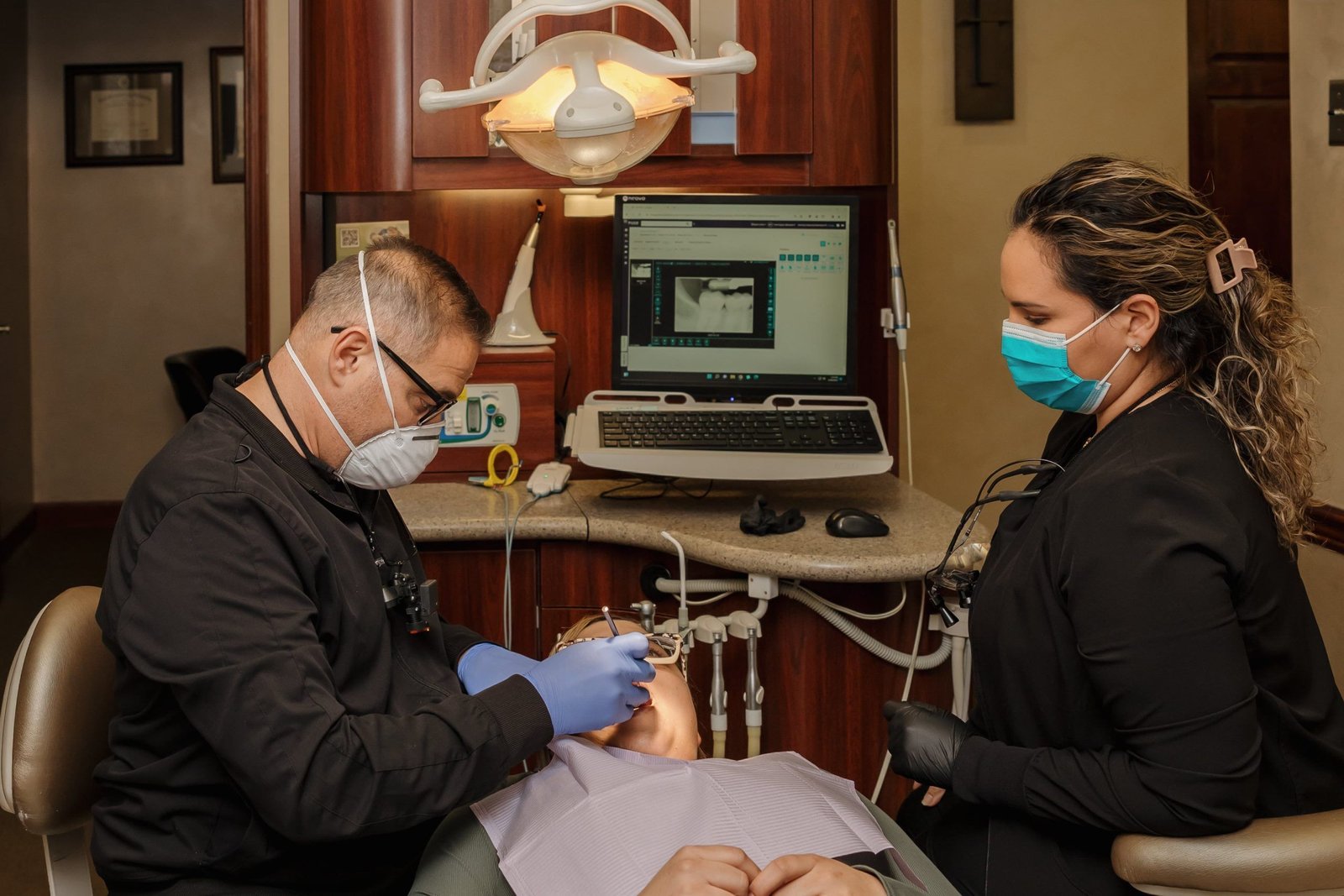 Patient consultation in a dental clinic